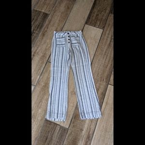 Wide leg linen pant